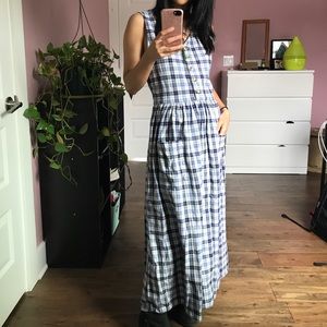 Vintage plaid flannel dress with pockets
